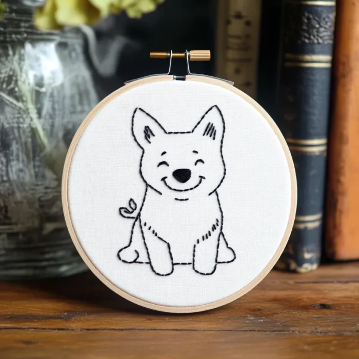 Adorable Puppy Printable Embroidery Pattern Download
