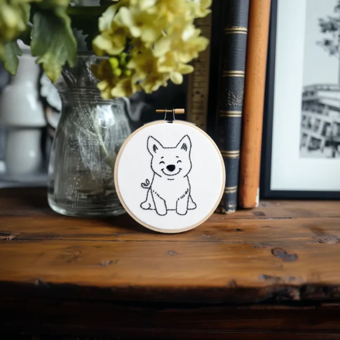 DIY Dog Embroidery Pattern Instant Download Handcrafted