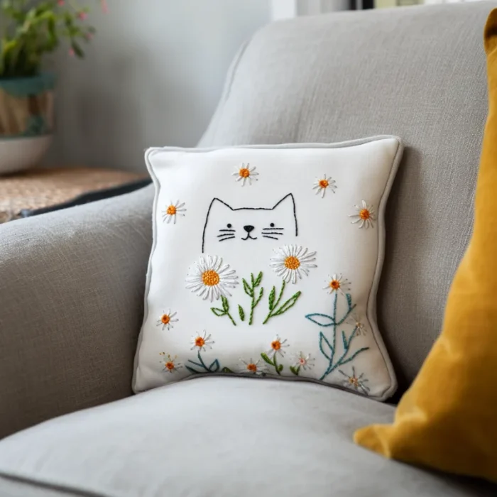 Soft sofa with throw pillows