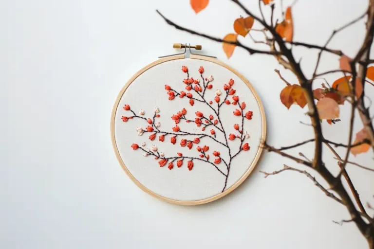 plum blossom art embroidery work