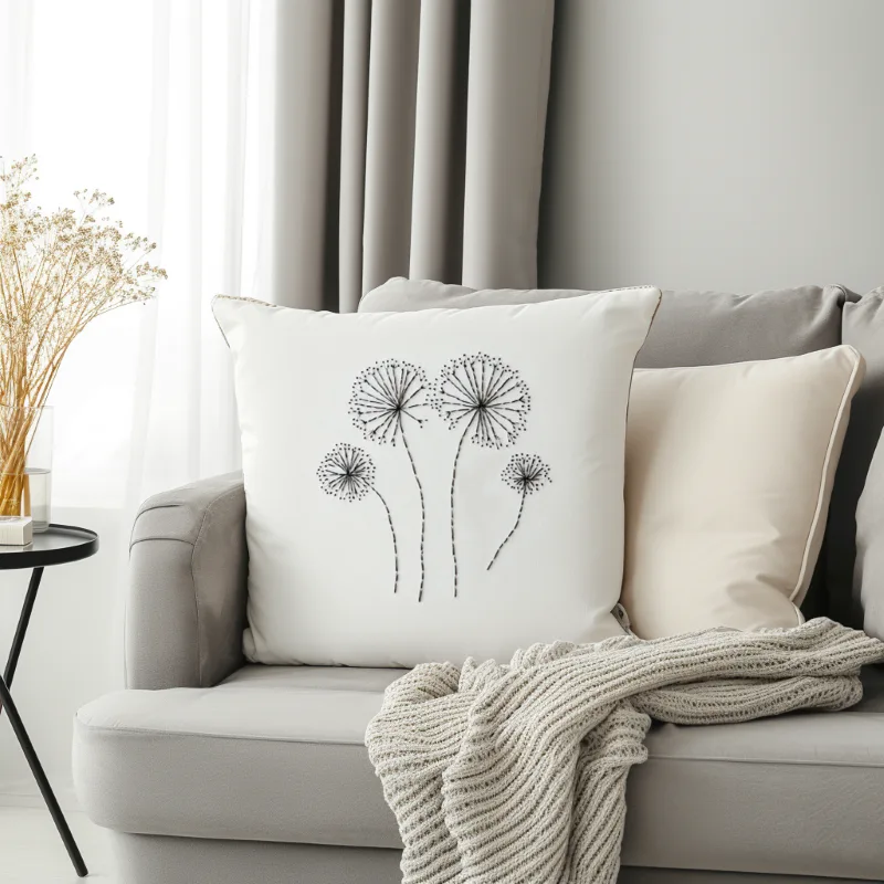 bright and cozy room with cushions and a blanket placed on the sofa bright and cozy room with cushions and a blanket placed on the sofa