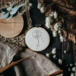 Minimalist White Dandelion PDF Embroidery Design - Image 2