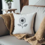 Monochrome Sunflower Digital Embroidery Pattern - Image 4