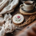 Smoky Pink Rose PDF Hand Embroidery Pattern - Image 2