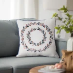 Terracotta & Indigo Hoop Art DIY Hand Embroidery Design - Image 4