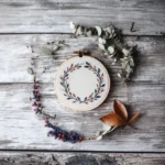 Terracotta & Indigo Hoop Art DIY Hand Embroidery Design - Image 2