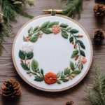 calming floral wreath hand embroidery design