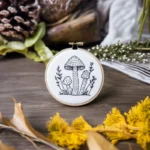 Fairy Tale Black Line Mushroom Digital Embroidery Pattern PDF - Image 2