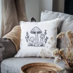 Fairy Tale Black Line Mushroom Digital Embroidery Pattern PDF - Image 3